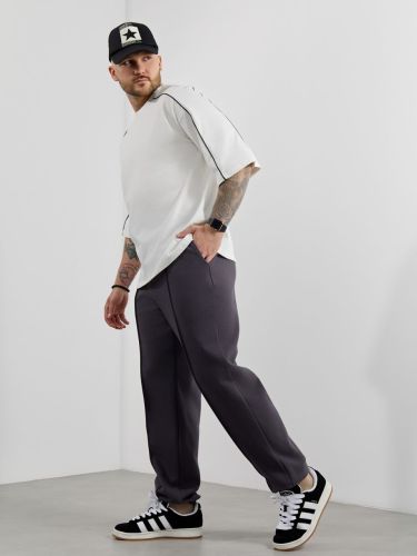 Изображение товара «Мужские брюки из интерлока-пике «Интер-3 [графитовый]» арт 89470» из магазина «Ивановский-Текстиль.РФ»