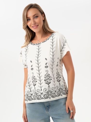 Изображение товара «Женская футболка «203хв3433 [экрю]» арт 85278» из магазина «Ивановский-Текстиль.РФ»