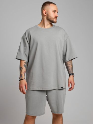 Изображение товара «Мужской костюм (футболка+шорты) из кулирки «Азарт-4 [серый]» арт 84990» из магазина «Ивановский-Текстиль.РФ»