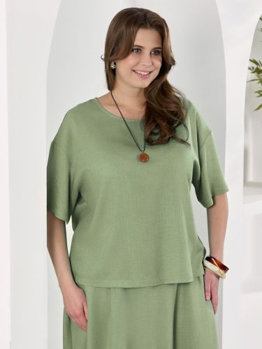 Изображение товара «Женская блузка из плательной ткани «Камео-4 [хаки]» арт 89435» из магазина «Ивановский-Текстиль.РФ»
