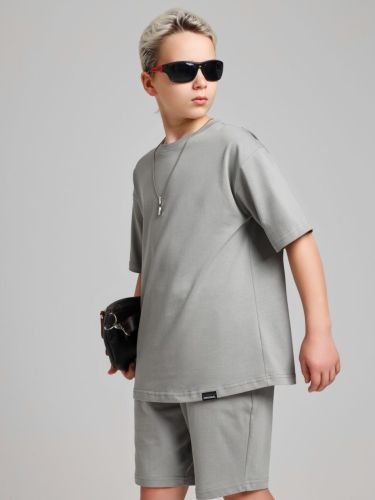 Изображение товара «Костюм для мальчика (футболка+шорты) из кулирки «Азарт-2 [серый]» арт 84989» из магазина «Ивановский-Текстиль.РФ»