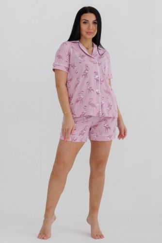 Изображение товара «Женская пижама (рубашка+брюки) из кулирки «1770пш01-103» арт 80034» из магазина «Ивановский-Текстиль.РФ»