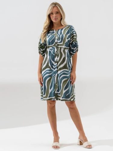 Изображение товара «Женский халат (на пуговицах) из кулирки «Мираж 2374-К (зеленый)» арт 87794» из магазина «Ивановский-Текстиль.РФ»