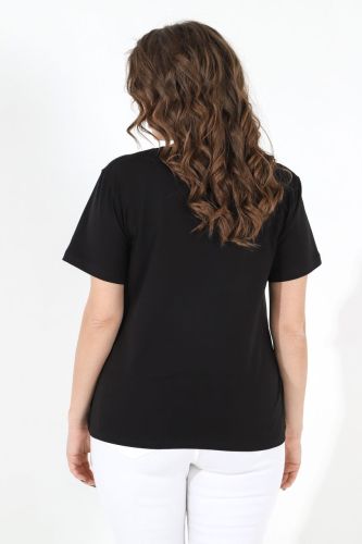 Изображение товара «Женская футболка из кулирки с лайкрой «Базис-4 [черный]» арт 72717» из магазина «Ивановский-Текстиль.РФ»