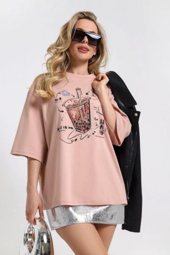 Изображение товара «Посл размер Женская футболка из кулирки «Астрид (бежевый)» арт 87496» из магазина «Ивановский-Текстиль.РФ»