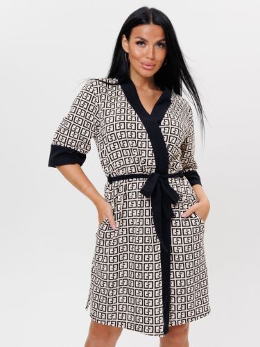 Изображение товара «Женский халат (на запах с поясом) из кулирки «2036» арт 77324» из магазина «Ивановский-Текстиль.РФ»