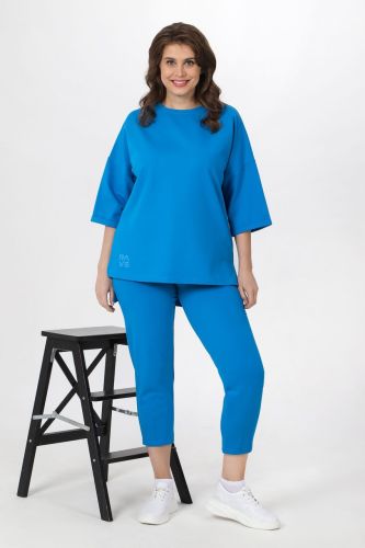 Изображение товара «Женский костюм (джемпер+брюки) из футера с лайкрой «Рейв-3 [синий электрик]» арт 88860» из магазина «Ивановский-Текстиль.РФ»