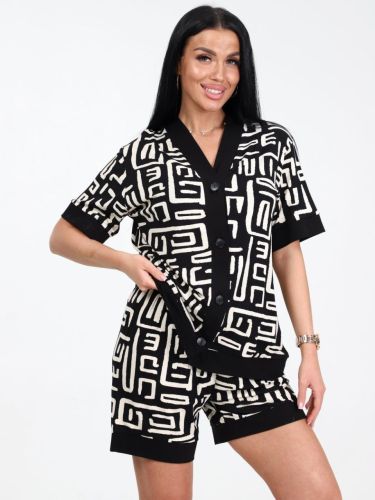 Изображение товара «Женская пижама (блузка+шорты) из вискозы «3494пш-102-17» арт 79901» из магазина «Ивановский-Текстиль.РФ»