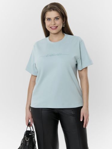 Изображение товара «Женская футболка из кулирки с лайкрой «Дельта [ментоловый]» арт 88888» из магазина «Ивановский-Текстиль.РФ»