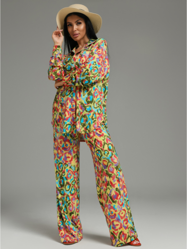 Изображение товара «Женский костюм (рубашка+брюки) из вискозы «Парадиз [салатовый]» арт 84153» из магазина «Ивановский-Текстиль.РФ»