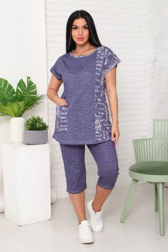 Изображение товара «Женский костюм (футболка+бриджи) из кулирки «110» арт 85510» из магазина «Ивановский-Текстиль.РФ»