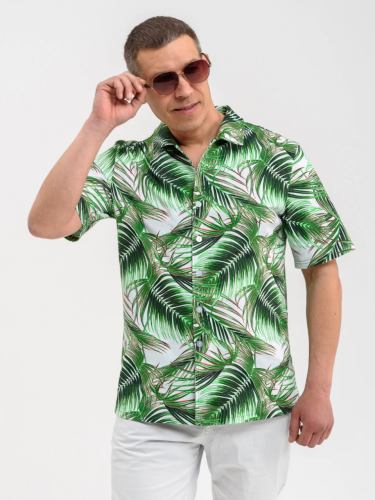 Изображение товара «Женская рубашка из кулирки «Багамы 2111-К (темно-зеленый)» арт 83822» из магазина «Ивановский-Текстиль.РФ»