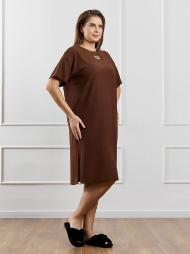 Изображение товара «Женская туника из фактурного трикотажа «Рената-1 [коричневый]» арт 87674» из магазина «Ивановский-Текстиль.РФ»