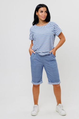 Изображение товара «Женский костюм (футболка+шорты) из кулирки «1968/1» арт 89916» из магазина «Ивановский-Текстиль.РФ»