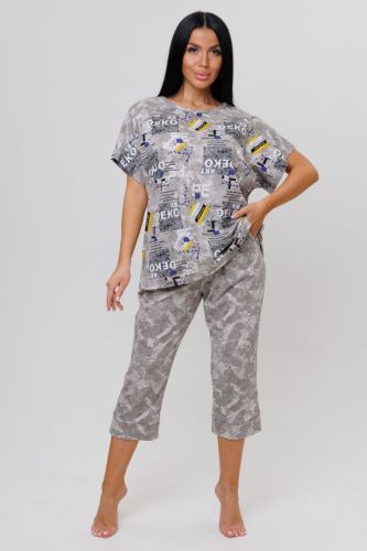 Изображение товара «Женский костюм (футболка+бриджи) из кулирки «2183» арт 84394» из магазина «Ивановский-Текстиль.РФ»