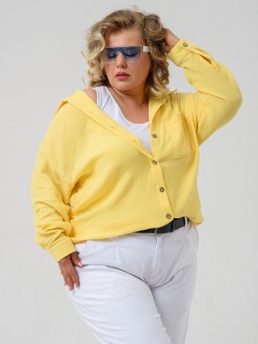 Изображение товара «Женская рубашка из муслина «Муслин 2315-Мус (желтый)» арт 86421» из магазина «Ивановский-Текстиль.РФ»
