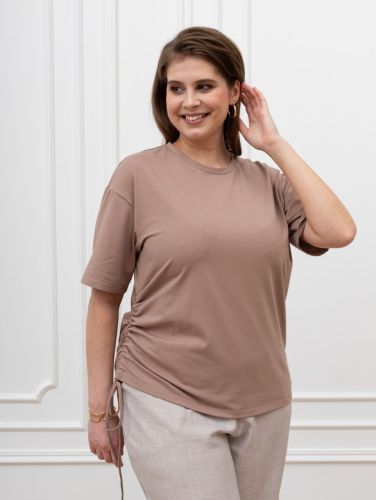 Изображение товара «Женская футболка из кулирки с лайкрой «Искра-1 [бежевый]» арт 89459» из магазина «Ивановский-Текстиль.РФ»