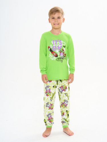 Изображение товара «Пижама для мальчика (футболка+брюки) из кулирки «Окей» арт 85904» из магазина «Ивановский-Текстиль.РФ»