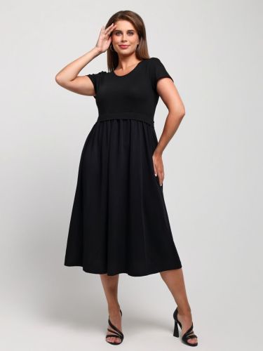 Изображение товара «Женское платье из вискозы и штапеля «Женственность [черный]» арт 85015» из магазина «Ивановский-Текстиль.РФ»