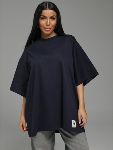 Изображение товара «Женская футболка из кулирки «Анита-2 [темно-синий]» арт 84549» из магазина «Ивановский-Текстиль.РФ»