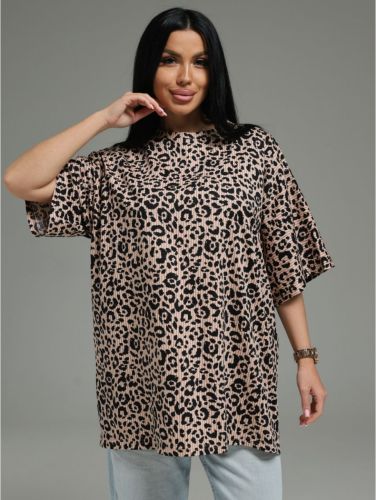 Изображение товара «Женская футболка «Анита-4 футболка женская (леопард полоса) [полоса леопард]» арт 88324» из магазина «Ивановский-Текстиль.РФ»