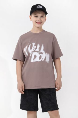 Изображение товара «Футболка для мальчика из кулирки с лайкрой «Леон-3 [бежевый]» арт 83850» из магазина «Ивановский-Текстиль.РФ»