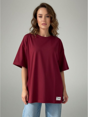 Изображение товара «Женская футболка из кулирки «Анита-2 [бордо]» арт 87161» из магазина «Ивановский-Текстиль.РФ»