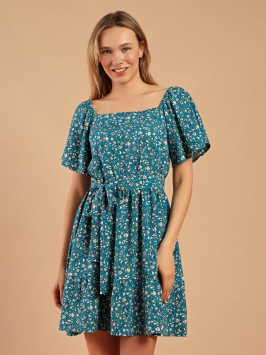 Изображение товара «Женское платье из штапеля «Леди шарм-1 [петроль]» арт 84208» из магазина «Ивановский-Текстиль.РФ»