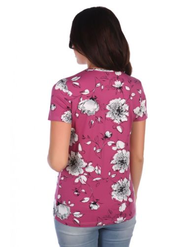 Изображение товара «Женская футболка из вискозы дижиталь «Имидж [цветы]» арт 84974» из магазина «Ивановский-Текстиль.РФ»