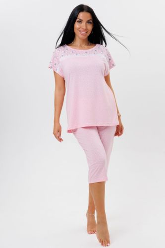 Изображение товара «Женская пижама (футболка+бриджи) из кулирки «2057/1» арт 77299» из магазина «Ивановский-Текстиль.РФ»
