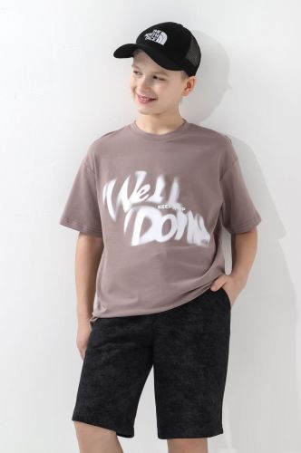 Изображение товара «Футболка для мальчика из кулирки с лайкрой «Леон-3 [бежевый]» арт 83850» из магазина «Ивановский-Текстиль.РФ»