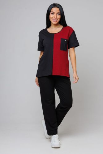 Изображение товара «Женский костюм (футболка+брюки) из футера «2147/1» арт 84404» из магазина «Ивановский-Текстиль.РФ»