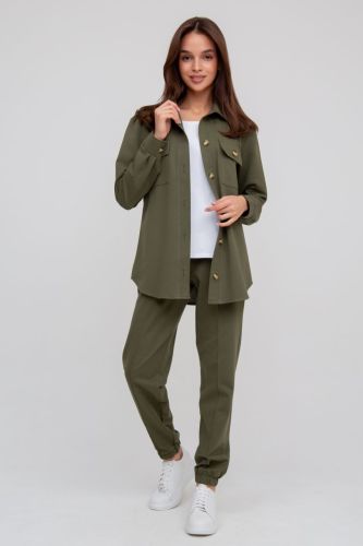 Изображение товара «Женский костюм (рубашка+брюки) из футера 3х нитка с лайкрой «1615/1» арт 86643» из магазина «Ивановский-Текстиль.РФ»