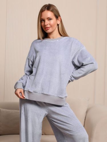 Изображение товара «Женский костюм (джемпер+брюки) из экстра софта «Диор [серый]» арт 77235» из магазина «Ивановский-Текстиль.РФ»