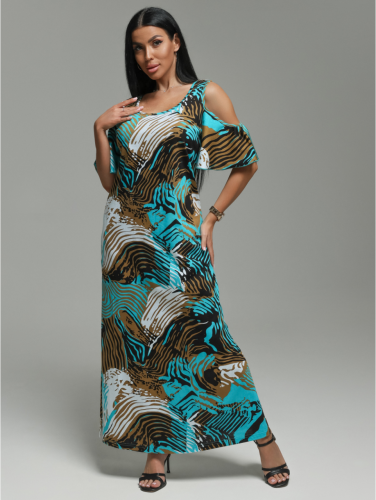 Изображение товара «Женское платье из кулирки «Новелла [зебра изумруд]» арт 84960» из магазина «Ивановский-Текстиль.РФ»