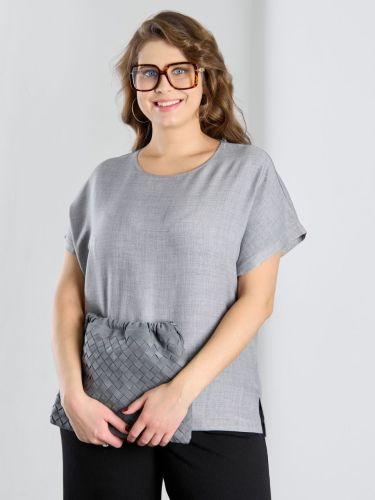 Изображение товара «Женская блузка из плательной ткани «Женский каприз-3 [серый]» арт 88874» из магазина «Ивановский-Текстиль.РФ»